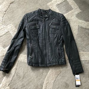 Michael Kors Charcoal Leather Jacket